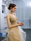 vigocouture-Tiered Beaded Evening Dresses A-line Prom Dresses 20099-Prom Dresses-vigocouture-
