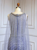 Vintage Beaded Prom Dresses with Slit Detachable Cape Mermaid Evening Dresses 22080-Prom Dresses-vigocouture-Mocha-US2-vigocouture