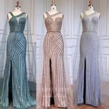 Vintage Beaded Prom Dresses with Slit Detachable Cape Mermaid Evening Dresses 22080