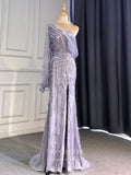 Vintage Beaded Prom Dresses with Slit One Shoulder 20s Evening Dresses 22077-Prom Dresses-vigocouture-Lavender-US2-vigocouture