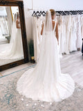 vigocouture-Wide Strap Wedding Dresses Chiffon Bridal Dresses W0082-Wedding Dresses-vigocouture-