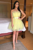 vigocouture-Yellow Homecoming Dress Off the Shoulder Hoco Dress hc024-Prom Dresses-vigocouture-Yellow-US2-