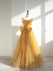 Yellow Square Neck Prom Dress 20647